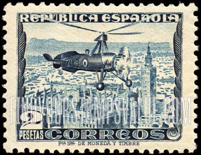 FindYourStampsValue: Air Post: Autogiro over Seville