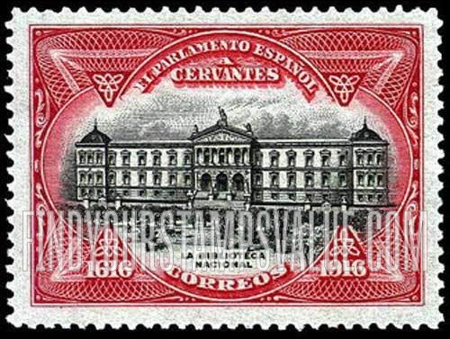 FindYourStampsValue: Official: Cervantes, National Library