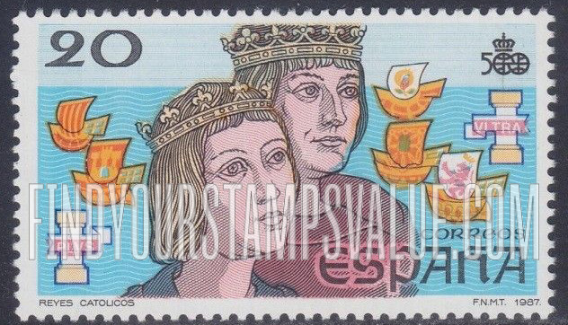 FindYourStampsValue: Discovery of America, 500th Anniversary (in 1992): Ships and Ferdinand and Isabella