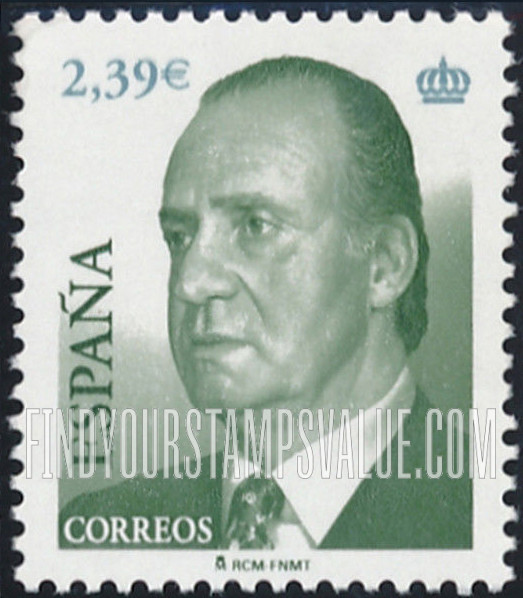 FindYourStampsValue: King Juan Carlos Type of 2001 With Euro Denominations Only