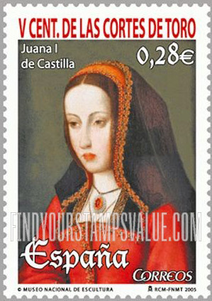 FindYourStampsValue: Queen Juana of Castile (1479-1555)