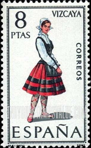 FindYourStampsValue: Regional Costumes Issue: Woman from Vizcaya