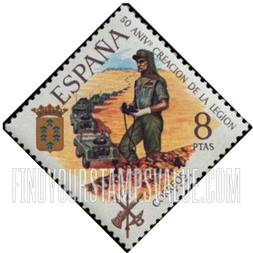 FindYourStampsValue: Desert fighter and tank column