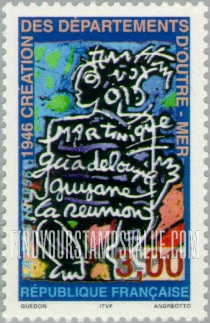 FindYourStampsValue: Creation of French Overseas Departments, 50th anniversary