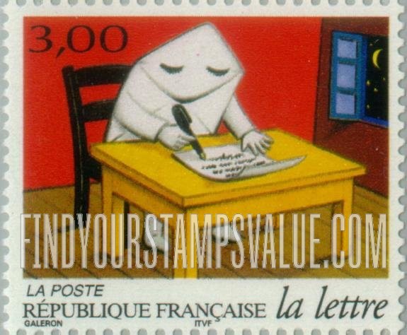 FindYourStampsValue: Cartoon Journey of a Letter: Writing letter