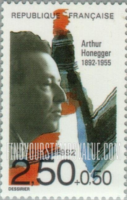 FindYourStampsValue: SEMI-POSTAL - Composers: Arthur Honegger (1892-1955)