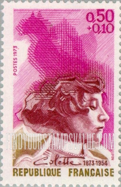 FindYourStampsValue: SEMI-POSTAL - Gabrielle-Sidonie Colette (1873-1954), writer