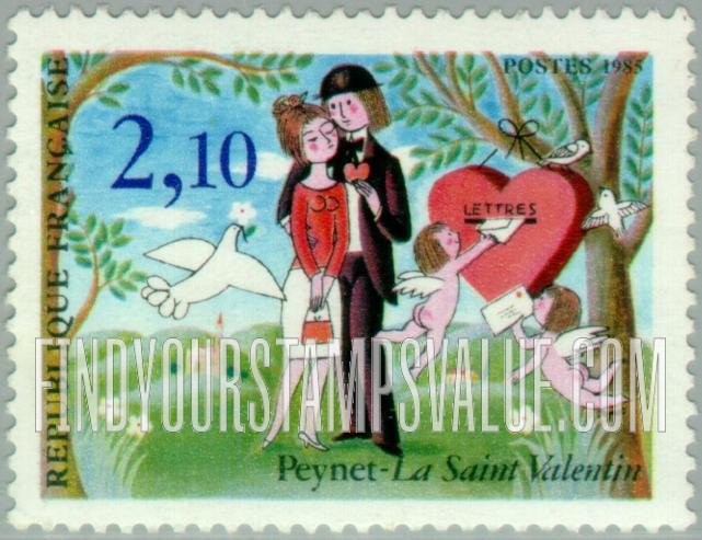 FindYourStampsValue: St. Valentine, by Raymond Peynet