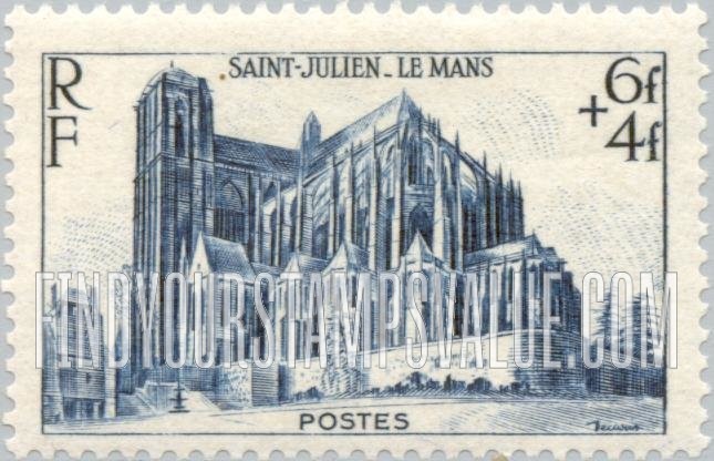FindYourStampsValue: SEMI-POSTAL - Cathedral of St. Julien, Le Mans