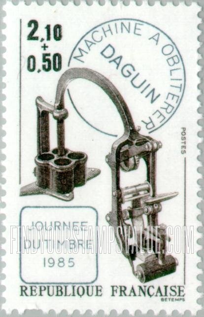 FindYourStampsValue: SEMI-POSTAL - Stamp Day: Canceling apparatus invented by Eugene Daguin (1849-1888)