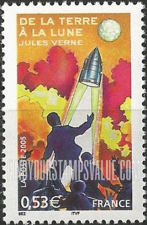 FindYourStampsValue: Stories by Jules Verne (1828-1905): From the Earth to the Moon (De la Terre à la Lune)
