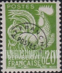 FindYourStampsValue: Gallic Cock: Gallic Cock Type of 1954