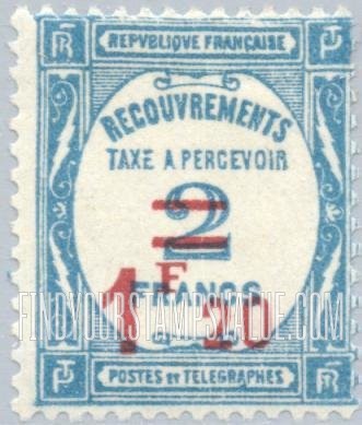 FindYourStampsValue: POSTAGE DUE - Recouvrements: Surcharged in Red