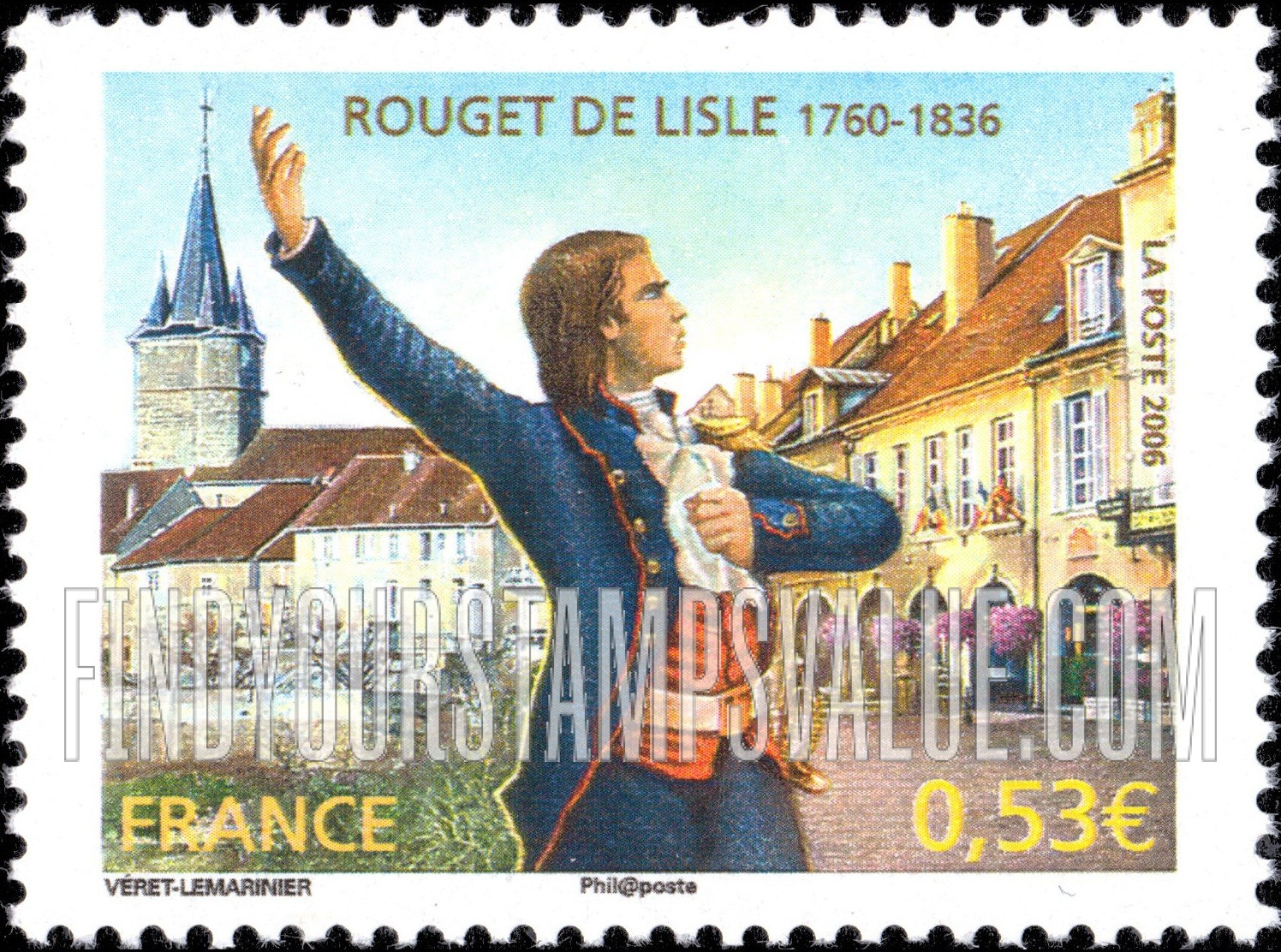 FindYourStampsValue: Claude-Joseph Rouget de Lisle (1760-1836), Composer of “La Marseillaise”