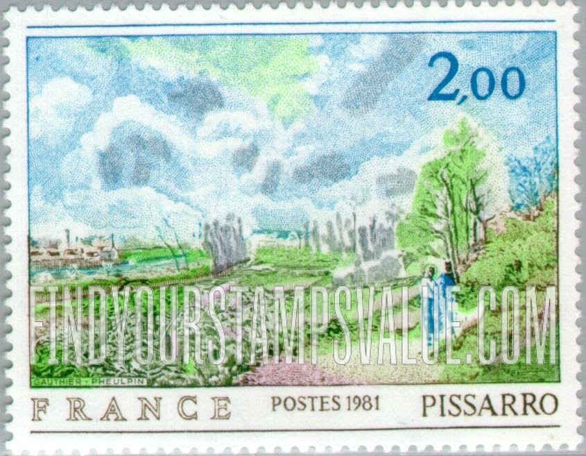 FindYourStampsValue: The Footpath by Camille Pissaro