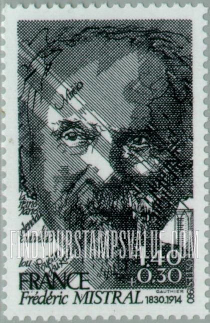 FindYourStampsValue: SEMI-POSTAL - Frederic Mistral (1830-1914), poet