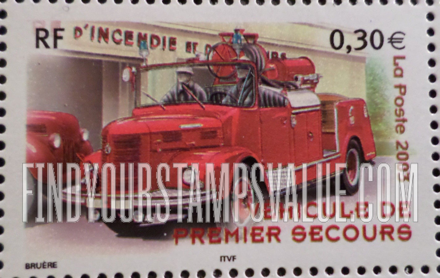 FindYourStampsValue: Motor Vehicles: 1964 Hotchkiss fire truck