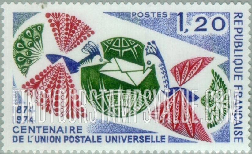 FindYourStampsValue: Peacocks Holding Letter, and Globe