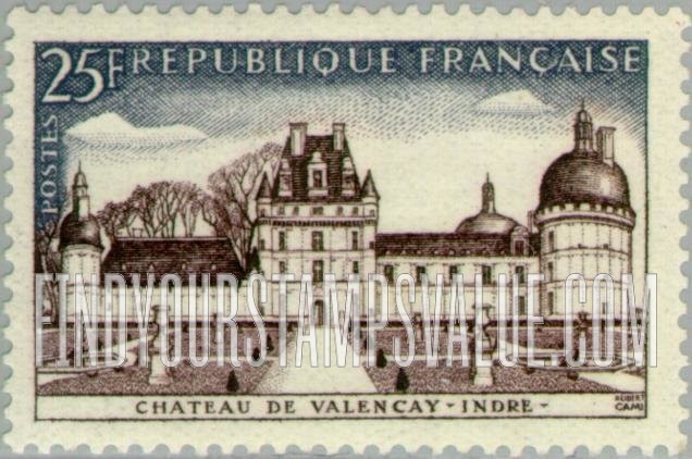 FindYourStampsValue: Chateau de Valencay, Indre