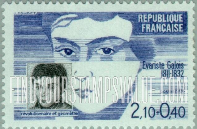 FindYourStampsValue: SEMI-POSTAL - Evariste Galois (1811-1832)