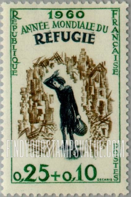 FindYourStampsValue: SEMI-POSTAL - Refugee Girl Amid Ruins
