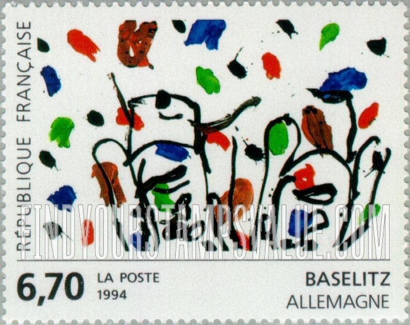 FindYourStampsValue: European Contemporary Art Type: Abstract, by Georg Baselitz, Germany