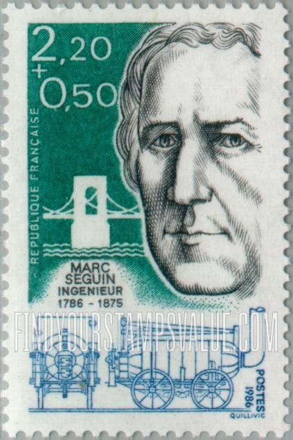 FindYourStampsValue: SEMI-POSTAL - Famous men: Marc Seguin (1786-1875), engineer