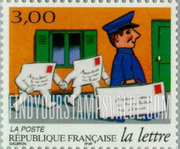 FindYourStampsValue: Cartoon Journey of a Letter: Following postman carrying another “Envelope“