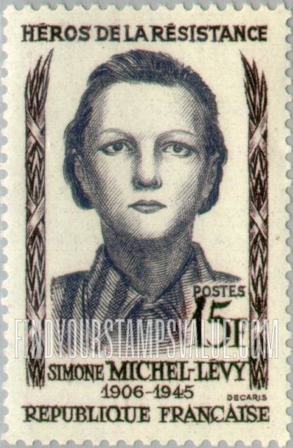 FindYourStampsValue: Simone Michel-Levy: Heroes Type of 1957