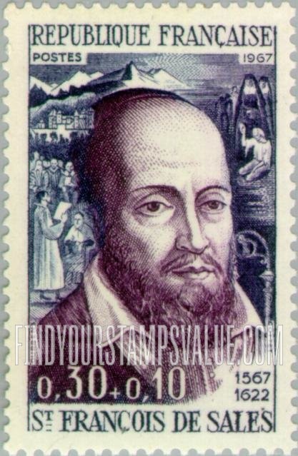 FindYourStampsValue: SEMI-POSTAL - St. Francois de Sales (1567-1622)