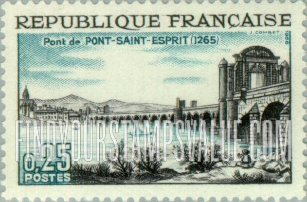 FindYourStampsValue: Rhone Bridge, Pont-Saint-Esprit