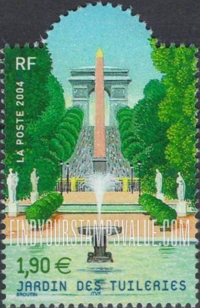 FindYourStampsValue: Gardens and Parks Type of 2003: Jardin des Tuileries