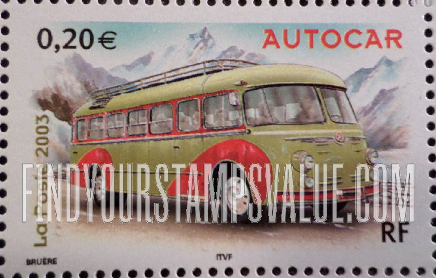 FindYourStampsValue: Motor Vehicles: 1954 Isobloc 648 DP 102 bus (Autocar)