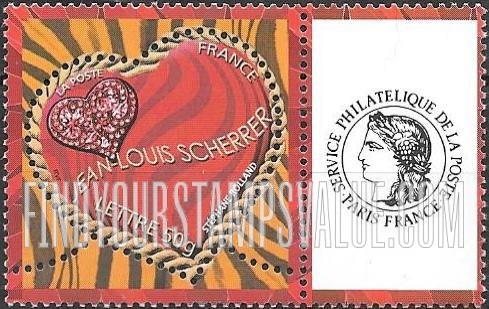 FindYourStampsValue: Hearts: Heart and stripes