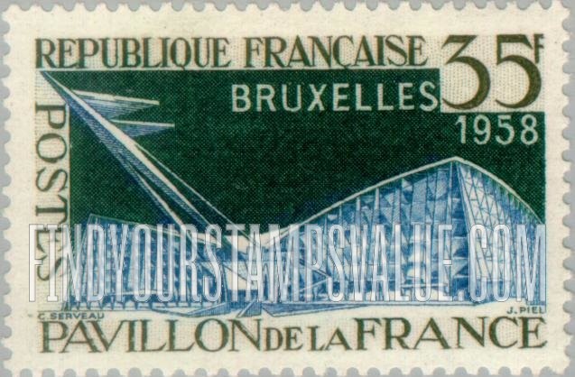 FindYourStampsValue: French Pavilion, Brussels