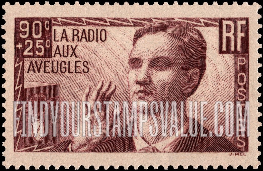 FindYourStampsValue: SEMI-POSTAL - Blind Man and Radio