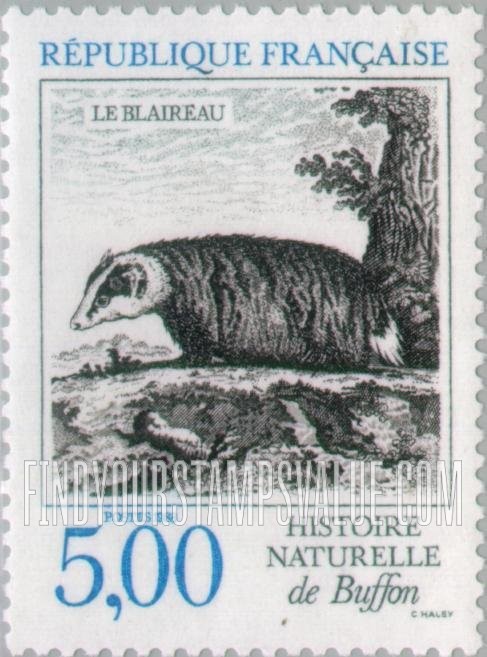FindYourStampsValue: Buffon’s Natural History: Badger