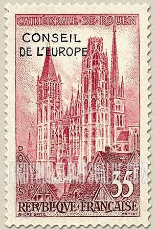 FindYourStampsValue: OFFICIAL - Rouen Cathedral: Overprinted