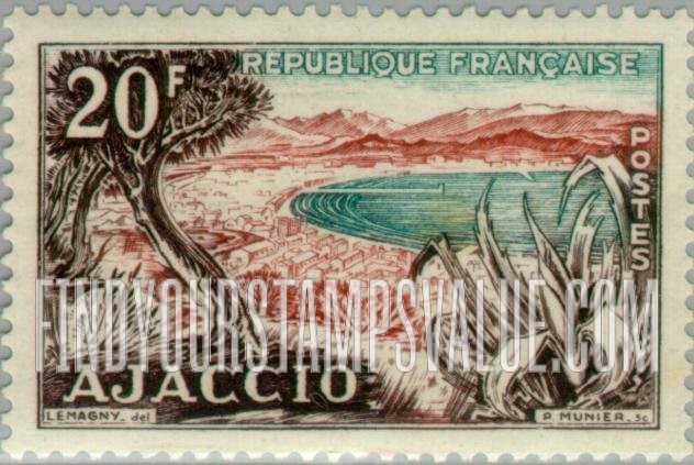 FindYourStampsValue: Beach, Gulf of Ajaccio