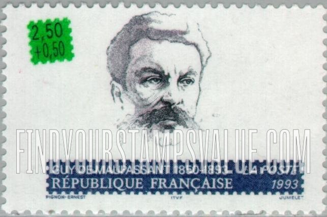 FindYourStampsValue: SEMI-POSTAL - Writers: Guy de Maupassant (1850-93)
