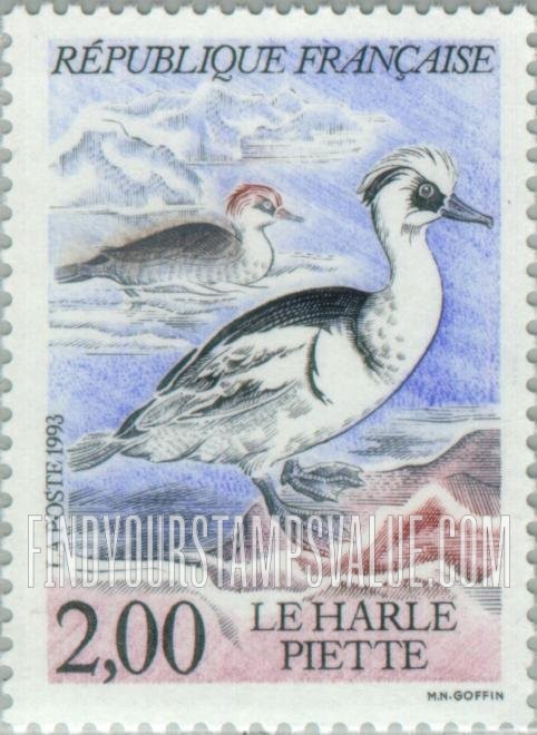FindYourStampsValue: Water Birds: Harle piette