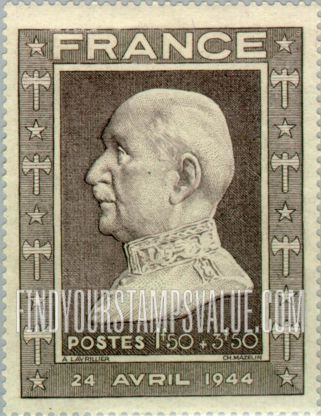 FindYourStampsValue: SEMI-POSTAL - Marshal Pétain