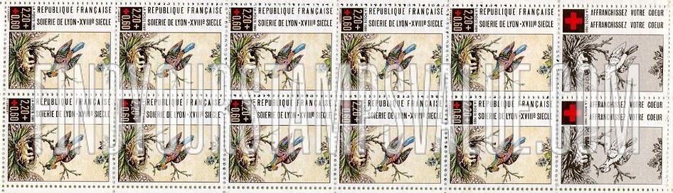 FindYourStampsValue: SEMI-POSTAL - Bird From a Silk Tapestry, Lyon, 18th Centennial