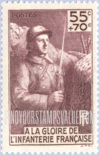 FindYourStampsValue: SEMI-POSTAL - French Soldier