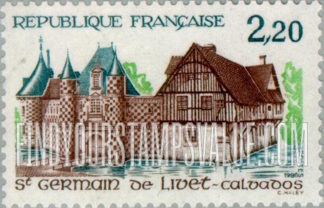 FindYourStampsValue: Tourism Issue: Norman Manor, St. Germain de Livet