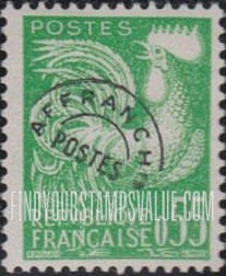 FindYourStampsValue: Gallic Cock: Gallic Cock Type of 1954