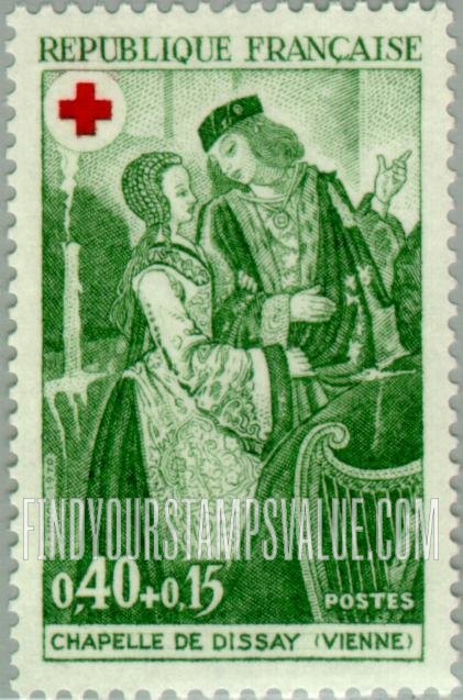 FindYourStampsValue: SEMI-POSTAL - Lord and Lady, Dissay Chapel Fresco
