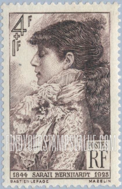 FindYourStampsValue: SEMI-POSTAL - Sarah Bernhardt