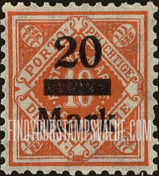 FindYourStampsValue: WURTTEMBERG OFFICIAL - Numeral Value: Stamps of 1917-21 Surcharged in Black