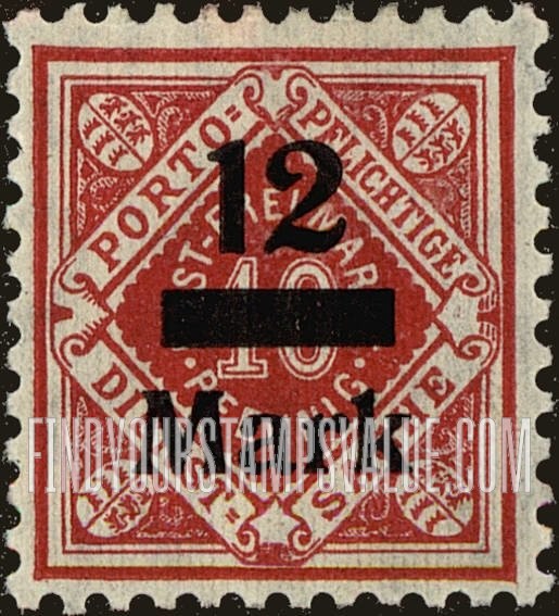 FindYourStampsValue: WURTTEMBERG OFFICIAL - Numeral Value: Stamps of 1917-21 Surcharged in Black
